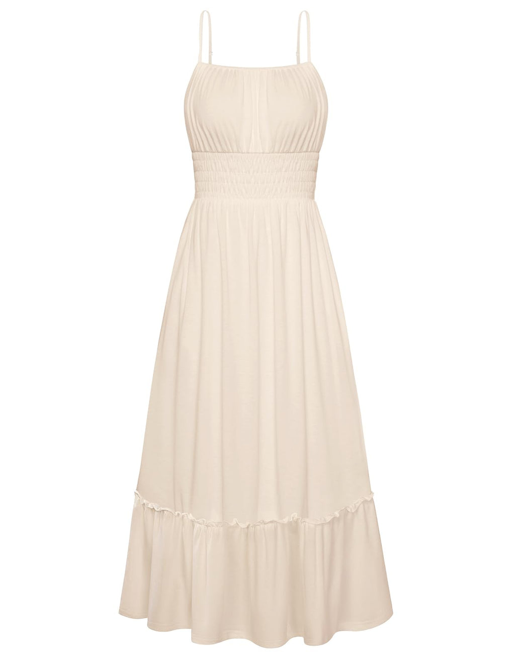 GRACE KARIN Women's Summer Maxi Dress 2026,Smocked Ruched Bust Sundress with Adjustable Straps & Pockets-Beach Vacation Dress