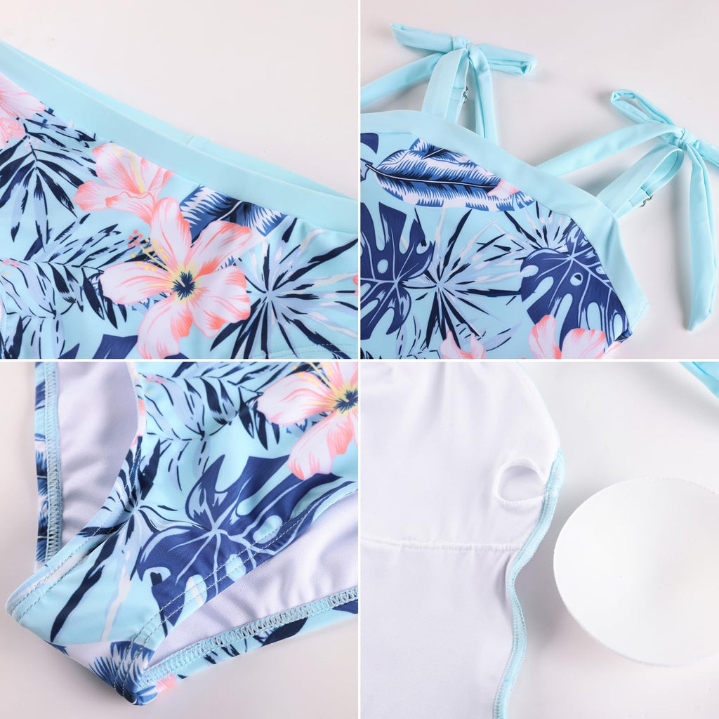 GRACE KARIN Teen Girls Swimsuits 2 Piece Tankini Set Bathing Suits for Kids 7-14Y