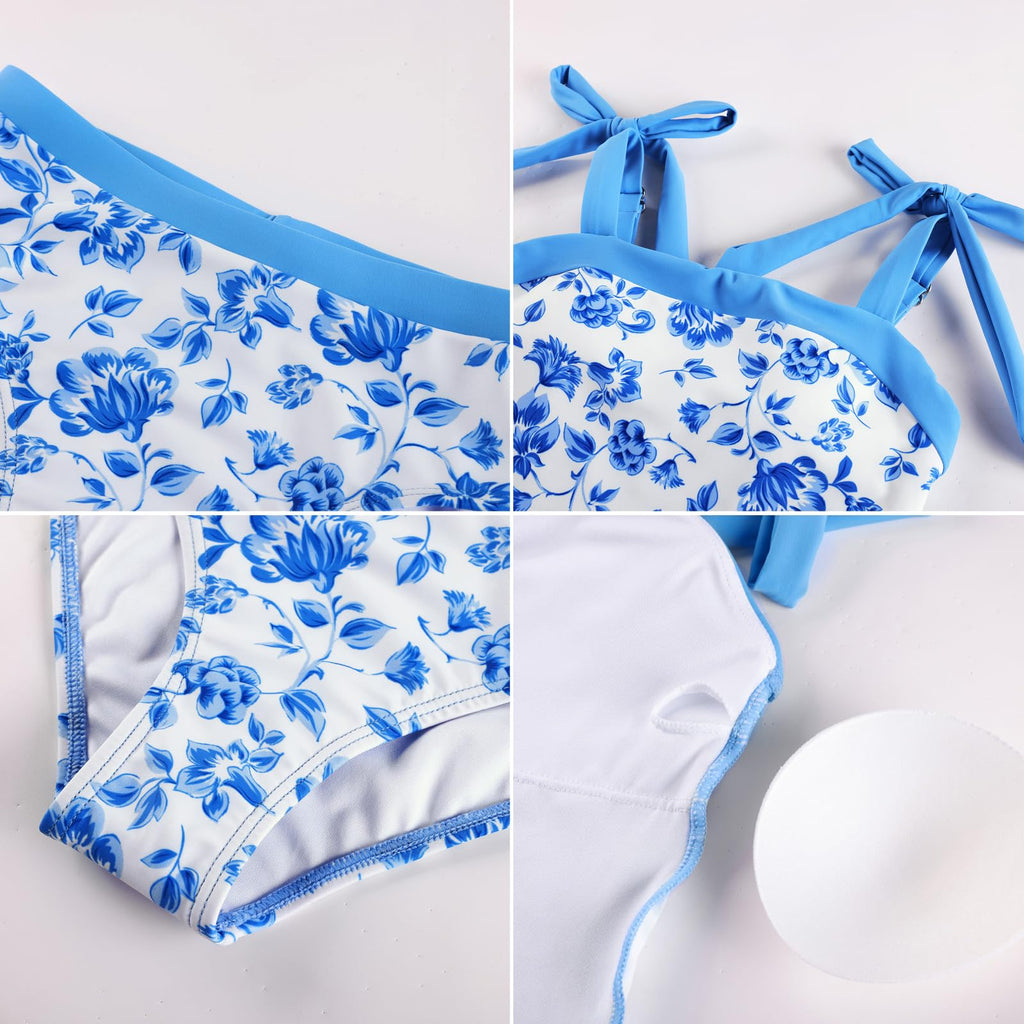 GRACE KARIN Teen Girls Swimsuits 2 Piece Tankini Set Bathing Suits for Kids 7-14Y