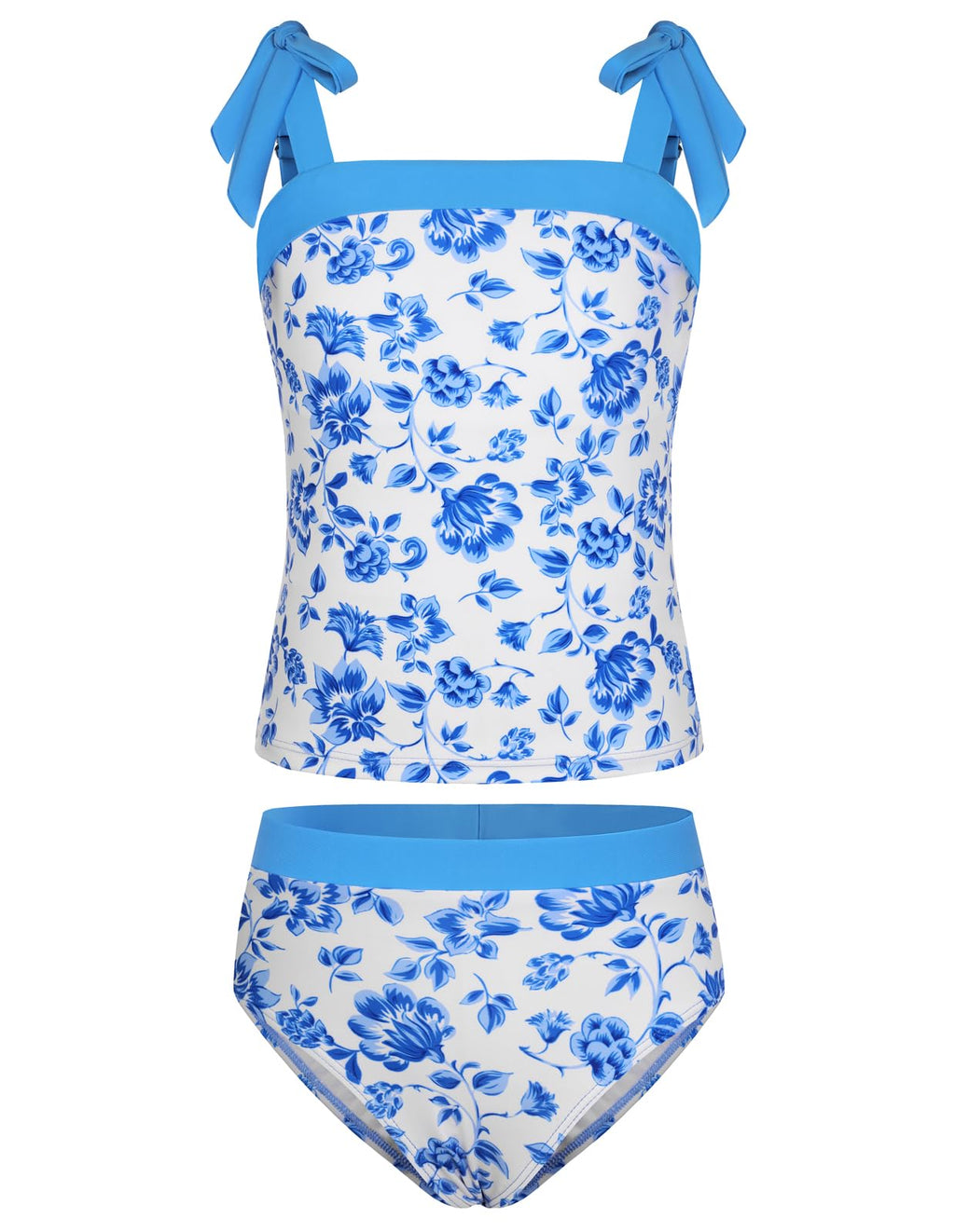 GRACE KARIN Teen Girls Swimsuits 2 Piece Tankini Set Bathing Suits for Kids 7-14Y