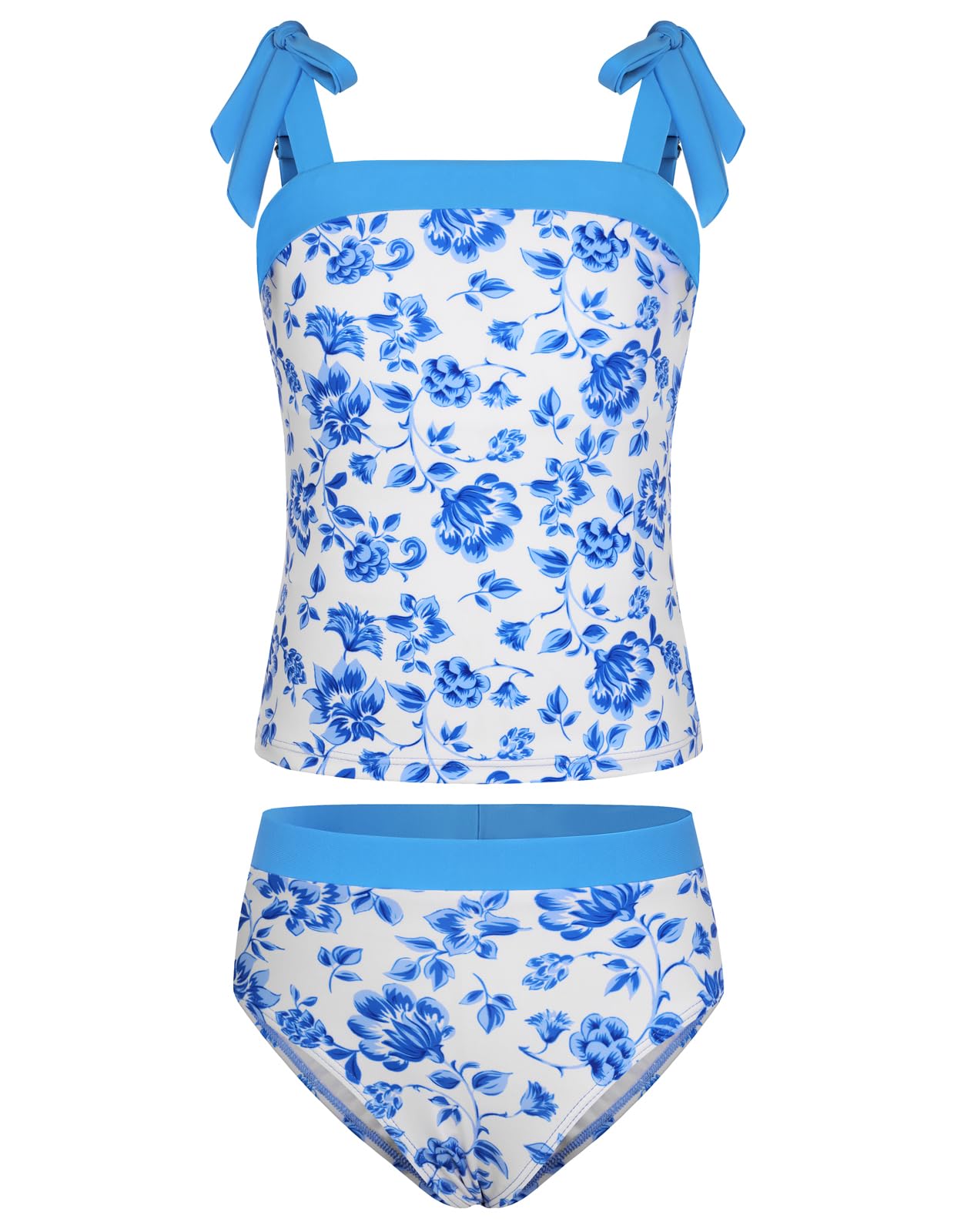 GRACE KARIN Teen Girls Swimsuits 2 Piece Tankini Set Bathing Suits for Kids 7-14Y