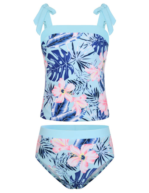 GRACE KARIN Teen Girls Swimsuits 2 Piece Tankini Set Bathing Suits for Kids 7-14Y